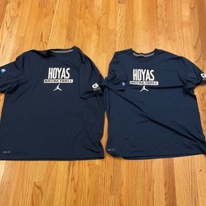 2 NIKE AIR JORDAN GEORGETOWN HOYAS BASKETBALL DRI-FIT T-SHIRTS MENS XL AUTHENTIC
